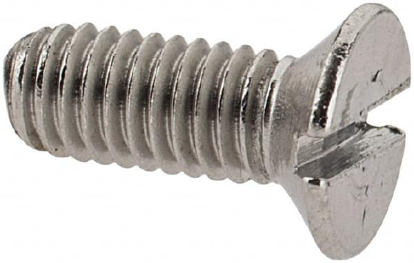 Value Collection - M3x0.50 Metric Coarse, 8mm OAL Slotted Drive Machine Screw - Flat Head, Grade 18-8 & A2 Stainless Steel, Uncoated, Without Washer - Benchmark Tooling