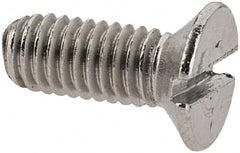 Value Collection - M3x0.50 Metric Coarse, 8mm OAL Slotted Drive Machine Screw - Flat Head, Grade 18-8 & A2 Stainless Steel, Uncoated, Without Washer - Benchmark Tooling