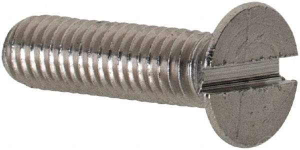 Value Collection - M3x0.50 Metric Coarse, 12mm OAL Slotted Drive Machine Screw - Flat Head, Grade 18-8 & A2 Stainless Steel, Uncoated, Without Washer - Benchmark Tooling