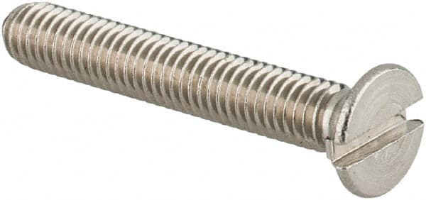 Value Collection - M3x0.50 Metric Coarse, 20mm OAL Slotted Drive Machine Screw - Flat Head, Grade 18-8 & A2 Stainless Steel, Uncoated, Without Washer - Benchmark Tooling