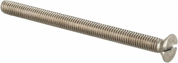 Value Collection - M3x0.50 Metric Coarse, 40mm OAL Slotted Drive Machine Screw - Flat Head, Grade 18-8 & A2 Stainless Steel, Uncoated, Without Washer - Benchmark Tooling