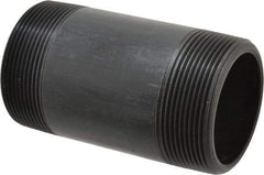 NIBCO - 3" Pipe, 6" Long Polypropylene Threaded Plastic Pipe Nipple - Schedule 80, Black - Benchmark Tooling