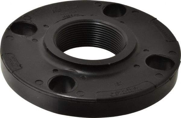 NIBCO - 2" Pipe, 6" OD, Polypropylene Threaded Pipe Flange - Schedule 80, Black - Benchmark Tooling