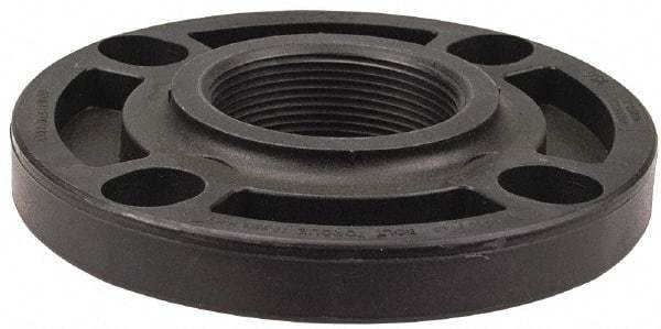 NIBCO - 2" Pipe, 6" OD, Polypropylene Threaded Pipe Flange - Schedule 80, Black - Benchmark Tooling