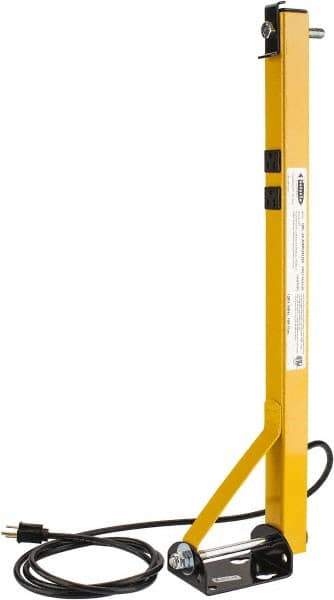 TPI - 24" Long, Steel Task & Machine Light Mounting Arm - Yellow, For Use with Dock Lights - Benchmark Tooling