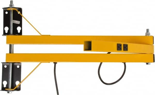 TPI - 40" Long, Steel Task & Machine Light Mounting Arm - Yellow, For Use with Dock Lights - Benchmark Tooling