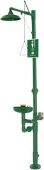 Haws - 1-1/4" Inlet, 20 GPM shower Flow, Drench shower, Eye & Face Wash Station - Bowl, Triangular Pull Rod & Push Flag Activated, PVC Pipe, Plastic Shower Head, 3.7 GPM Bowl Flow, Corrosion Resistant, Top or Mid Supply - Benchmark Tooling