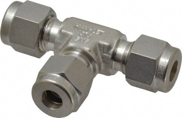 Ham-Let - 1/4" OD, Grade 316Stainless Steel Union Tee - Comp x Comp x Comp Ends - Benchmark Tooling