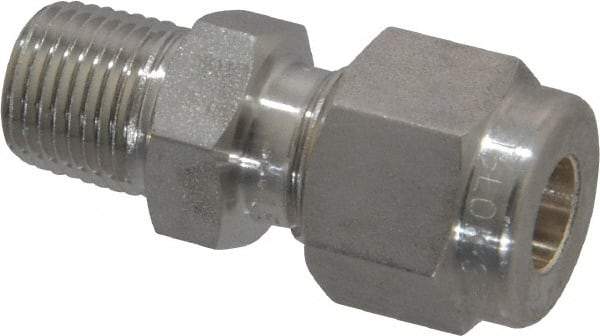 Ham-Let - 1/4" OD, Grade 316Stainless Steel Male Connector - Comp x MNPT Ends - Benchmark Tooling