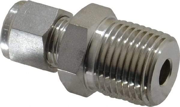 Ham-Let - 3/8" OD, Grade 316Stainless Steel Male Connector - Comp x MNPT Ends - Benchmark Tooling