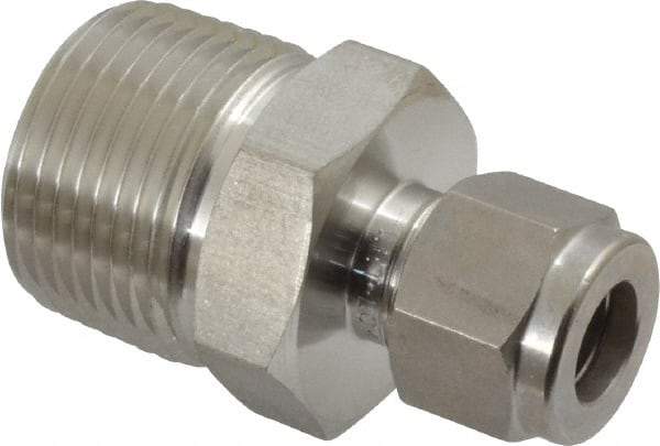 Ham-Let - 3/8" OD, Grade 316Stainless Steel Male Connector - Comp x MNPT Ends - Benchmark Tooling