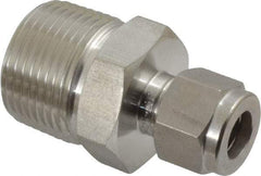 Ham-Let - 3/8" OD, Grade 316Stainless Steel Male Connector - Comp x MNPT Ends - Benchmark Tooling