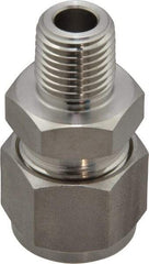 Ham-Let - 1/2" OD, Grade 316Stainless Steel Male Connector - Comp x MNPT Ends - Benchmark Tooling