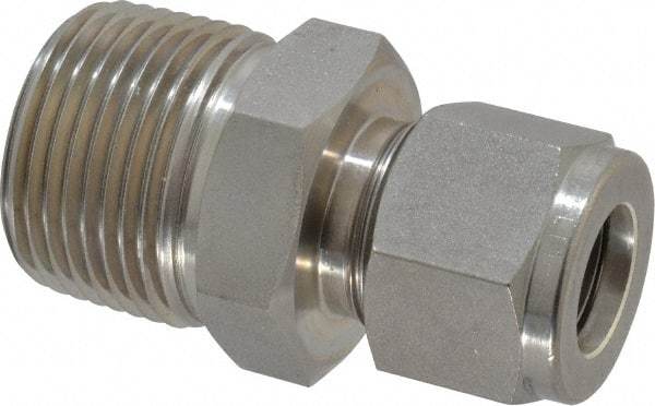 Ham-Let - 1/2" OD, Grade 316Stainless Steel Male Connector - Comp x MNPT Ends - Benchmark Tooling