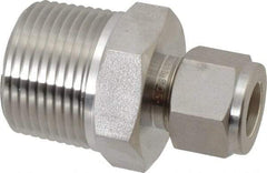 Ham-Let - 1/2" OD, Grade 316Stainless Steel Male Connector - Comp x MNPT Ends - Benchmark Tooling