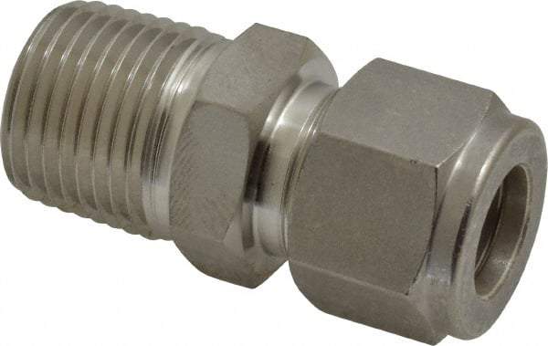 Ham-Let - 1/2" OD, Grade 316Stainless Steel Male Connector - Comp x MNPT Ends - Benchmark Tooling