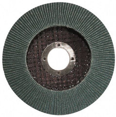 Garryson - 80 Grit, 7" Disc Diam, 7/8" Center Hole, Type 29 Zirconia Alumina Flap Disc - 8,600 Max RPM, Fiberglass Backing, Arbor Attaching System, Coated - Benchmark Tooling