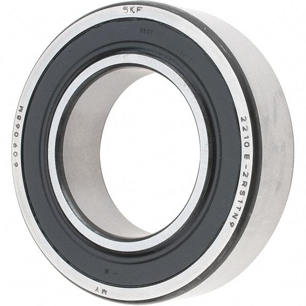 SKF - 50mm Bore Diam, 90mm OD, Double Seal Self Aligning Radial Ball Bearing - 23mm Wide, 2 Rows, Round Bore, 2,520 Lb Static Capacity, 7,600 Lb Dynamic Capacity - Benchmark Tooling