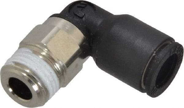 Legris - 1/4" Outside Diam, 1/8 BSPT, Nylon Push-to-Connect Tube Male Elbow - 290 Max psi, Tube to Male BSPT Connection, Buna Nitrile O-Ring - Benchmark Tooling