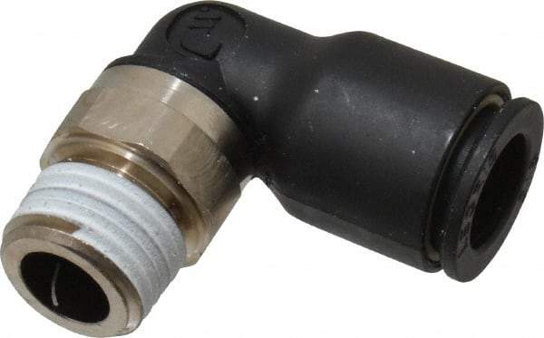 Legris - 3/8" Outside Diam, 1/4 BSPT, Nylon Push-to-Connect Tube Male Elbow - 290 Max psi, Tube to Male BSPT Connection, Buna Nitrile O-Ring - Benchmark Tooling