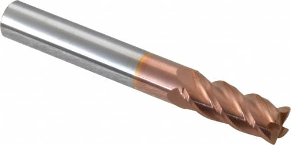 Accupro - 5/16", 4 Flute, Single End, Solid Carbide, 0.015" Corner Radius End Mill - 2-1/2" OAL, 40° Helix, Right Hand Flute, 3/4" LOC, Right Hand Cut - Benchmark Tooling