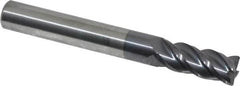 Accupro - 5/16", 4 Flute, Single End, Solid Carbide, 0.02" Corner Radius End Mill - 2-1/2" OAL, 40° Helix, Right Hand Flute, 3/4" LOC, Right Hand Cut - Benchmark Tooling