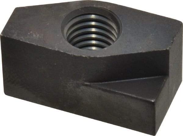 Gibraltar - 1/2-13 Blind Tapped Quarter Turn T Slot Nut - 11/16" Slot Width, 11/16 x 0.427" Base Width x Height, 1-3/8 x 3/4" OAL x Height - Benchmark Tooling