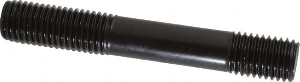 Gibraltar - 3/4-10 5" OAL Unequal Double Threaded Stud - Carbon Steel, Black Oxide Finish, 1-3/4" Long Thread Length, 7/8" Short Thread Length - Benchmark Tooling