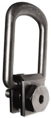 Jergens - 725 kg. Load Limit, Alloy Steel Side Pull Hoist Ring - Black Oxide Finish, M12x1.75 Thread Size, 51 mm Diameter Ring - Benchmark Tooling