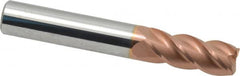 Accupro - 3/8", 4 Flute, Single End, Solid Carbide, 0.03" Corner Radius End Mill - 2-1/2" OAL, 40° Helix, Right Hand Flute, 7/8" LOC, Right Hand Cut - Benchmark Tooling
