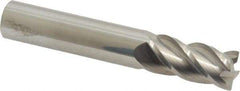 Accupro - 1/2", 4 Flute, Single End, Solid Carbide, 0.02" Corner Radius End Mill - 3" OAL, 40° Helix, Right Hand Flute, 1" LOC, Right Hand Cut - Benchmark Tooling