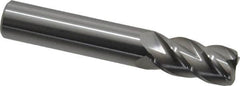Accupro - 1/2", 4 Flute, Single End, Solid Carbide, 0.06" Corner Radius End Mill - 3" OAL, 40° Helix, Right Hand Flute, 1" LOC, Right Hand Cut - Benchmark Tooling