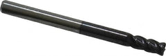 Accupro - 1/8", 4 Flute, Single End, Solid Carbide, 0.015" Corner Radius End Mill - 1-1/2" OAL, 40° Helix, Right Hand Flute, 1/4" LOC, Right Hand Cut - Benchmark Tooling