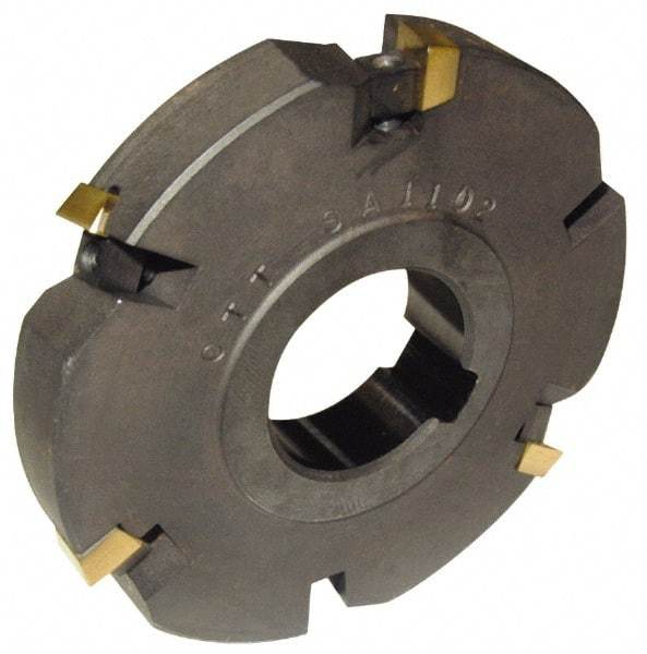 Cutting Tool Technologies - Arbor Hole Connection, 5/16" Cutting Width, 2.03" Depth of Cut, 6" Cutter Diam, 1-1/4" Hole Diam, 7 Tooth Indexable Slotting Cutter - DASC Toolholder, 1215 Insert, Neutral Cutting Direction - Benchmark Tooling