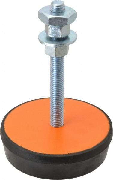 Mason Ind. - 5/8-11 Bolt Thread, 5" Wide Standard Deflection Stud Mount Leveling Pad & Mount - 3,000 Max Lb Capacity, 5" Base Diam - Benchmark Tooling