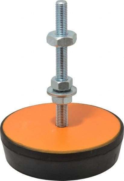 Mason Ind. - 5/8-11 Bolt Thread, 6.88" Wide Standard Deflection Stud Mount Leveling Pad & Mount - 6,000 Max Lb Capacity, 6-3/4" Base Diam - Benchmark Tooling