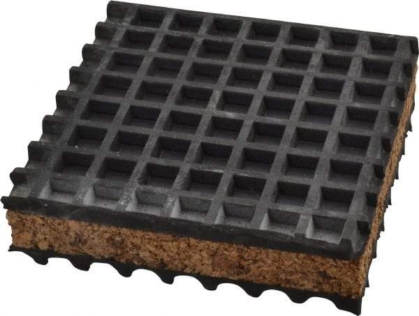 Mason Ind. - 4" Long x 4" Wide x 1" Thick, Neoprene ans Cork, Machinery Leveling Pad & Mat - Benchmark Tooling