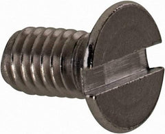 Value Collection - M4x0.70 Metric Coarse, 8mm OAL Slotted Drive Machine Screw - Flat Head, Grade 18-8 & A2 Stainless Steel, Uncoated, Without Washer - Benchmark Tooling