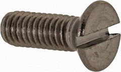 Value Collection - M4x0.70 Metric Coarse, 12mm OAL Slotted Drive Machine Screw - Flat Head, Grade 18-8 & A2 Stainless Steel, Uncoated, Without Washer - Benchmark Tooling