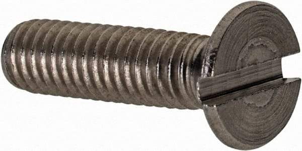 Value Collection - M4x0.70 Metric Coarse, 16mm OAL Slotted Drive Machine Screw - Flat Head, Grade 18-8 & A2 Stainless Steel, Uncoated, Without Washer - Benchmark Tooling