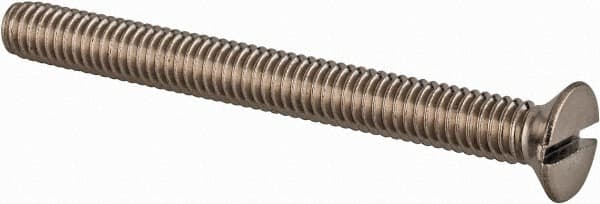 Value Collection - M4x0.70 Metric Coarse, 40mm OAL Slotted Drive Machine Screw - Flat Head, Grade 18-8 & A2 Stainless Steel, Uncoated, Without Washer - Benchmark Tooling