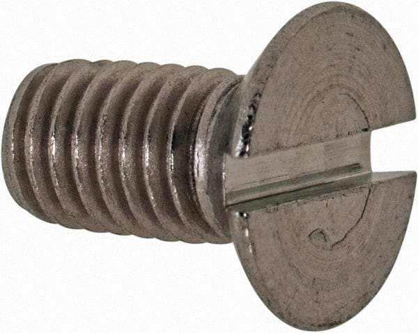 Value Collection - M5x0.80 Metric Coarse, 10mm OAL Slotted Drive Machine Screw - Flat Head, Grade 18-8 & A2 Stainless Steel, Uncoated, Without Washer - Benchmark Tooling
