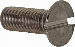 Value Collection - M5x0.80 Metric Coarse, 14mm OAL Slotted Drive Machine Screw - Flat Head, Grade 18-8 & A2 Stainless Steel, Uncoated, Without Washer - Benchmark Tooling