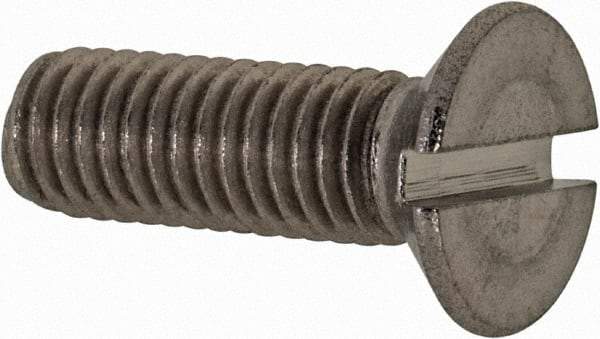 Value Collection - M5x0.80 Metric Coarse, 16mm OAL Slotted Drive Machine Screw - Flat Head, Grade 18-8 & A2 Stainless Steel, Uncoated, Without Washer - Benchmark Tooling