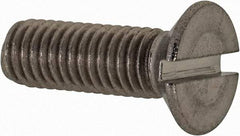Value Collection - M5x0.80 Metric Coarse, 16mm OAL Slotted Drive Machine Screw - Flat Head, Grade 18-8 & A2 Stainless Steel, Uncoated, Without Washer - Benchmark Tooling