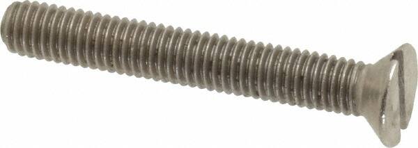 Value Collection - M5x0.80 Metric Coarse, 35mm OAL Slotted Drive Machine Screw - Flat Head, Grade 18-8 & A2 Stainless Steel, Uncoated, Without Washer - Benchmark Tooling