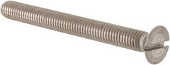 Value Collection - M5x0.80 Metric Coarse, 50mm OAL Slotted Drive Machine Screw - Flat Head, Grade 18-8 & A2 Stainless Steel, Uncoated, Without Washer - Benchmark Tooling