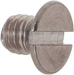 Value Collection - M6x1.00 Metric Coarse, 8mm OAL Slotted Drive Machine Screw - Flat Head, Grade 18-8 & A2 Stainless Steel, Uncoated, Without Washer - Benchmark Tooling