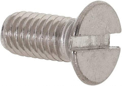 Value Collection - M6x1.00 Metric Coarse, 14mm OAL Slotted Drive Machine Screw - Flat Head, Grade 18-8 & A2 Stainless Steel, Uncoated, Without Washer - Benchmark Tooling