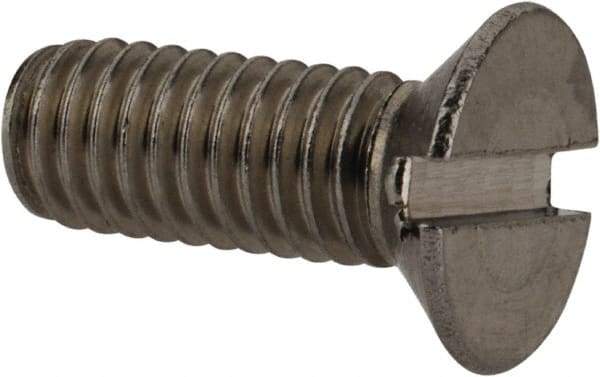 Value Collection - M6x1.00 Metric Coarse, 16mm OAL Slotted Drive Machine Screw - Flat Head, Grade 18-8 & A2 Stainless Steel, Uncoated, Without Washer - Benchmark Tooling